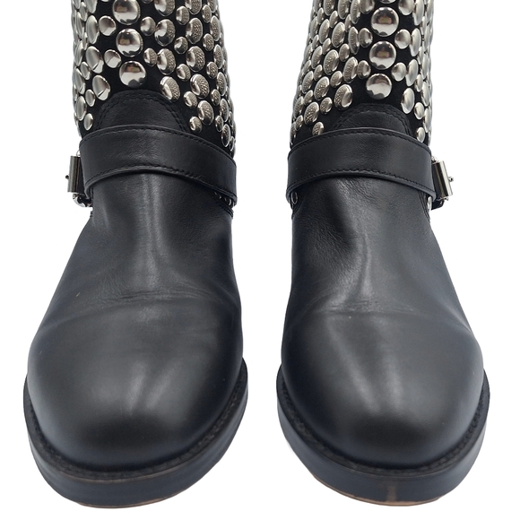Rebecca Minkoff Saida Studded Leather Moto Boots - Picture 6 of 12
